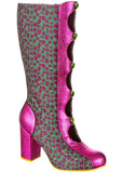 Irregular Choice Ditsy Darling 60's Boots Pink