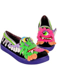 Irregular Choice Slime Time Monsters Boat Shoes Black