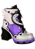 Irregular Choice Heart Way There Wings 70's Boots Silver Lila