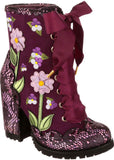 Irregular Choice Vibrant Voilets 60's Boots Red
