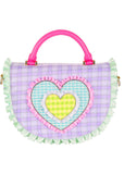 Irregular Choice Easy Breezy Hearts Cinch Bag Pink Blue