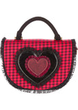 Irregular Choice Easy Breezy Hearts Cinch Bag Black Red