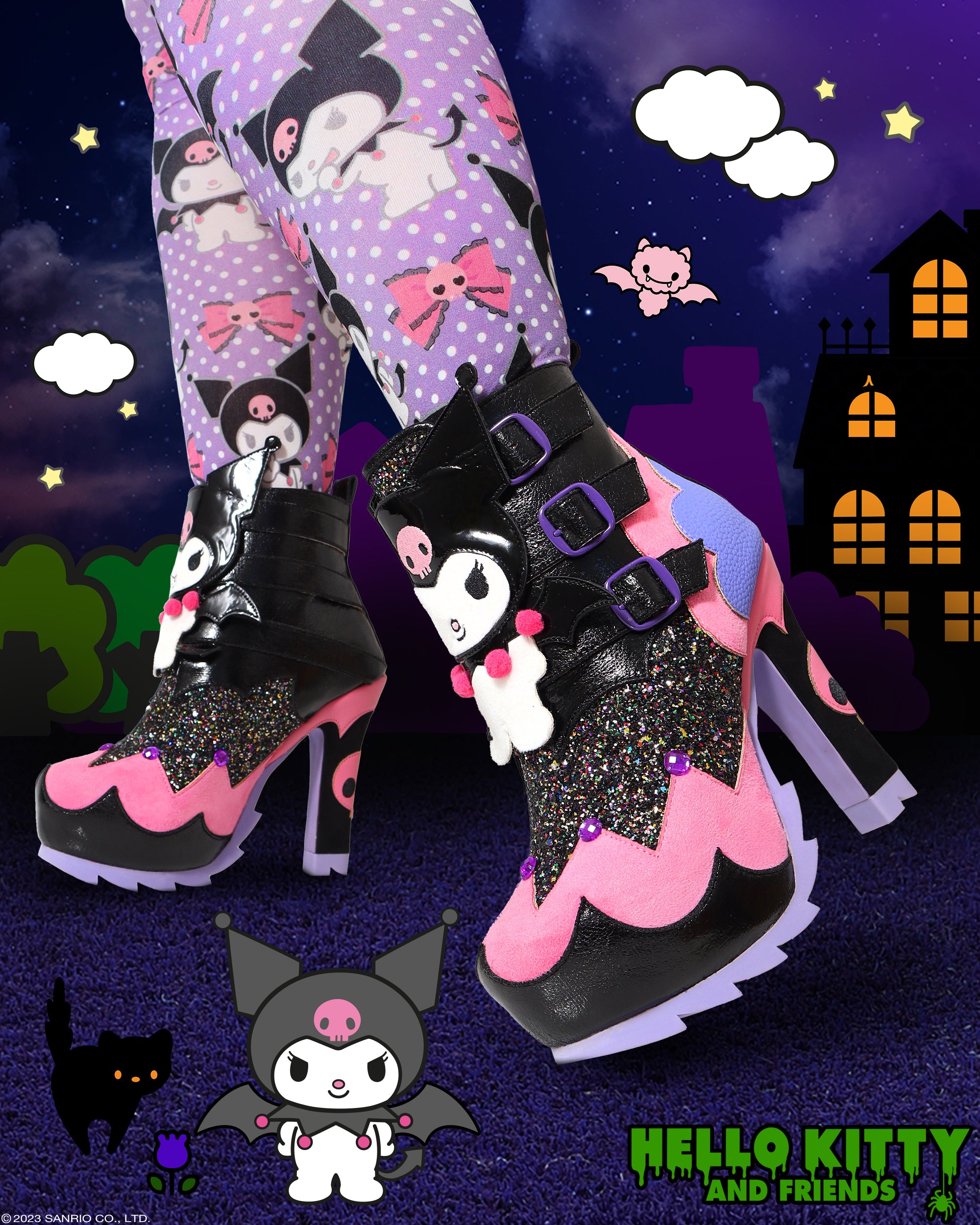 Irregular Choice x Hello Kitty Creepy Kuromi Leggings Purple – www