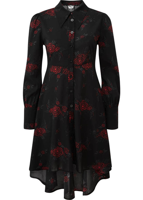 killstar shirt dress Women's dress KILLSTAR - Paranormal Shirt-Dress