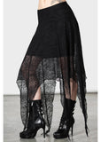 Killstar Coraline Spiderweb Maxi Skirt Black