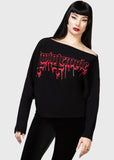 Killstar x Twin Temple Babalon Knit Sweater Black