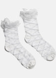 Koi Footwear Rumours Sheer Ruffle 50's Socks White