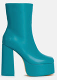Koi Footwear Lexus 70's Platform Boots Steel Blue