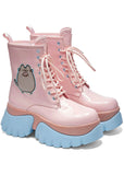 Koi x Pusheen Doghnuts Pastel Patent Boots Pink