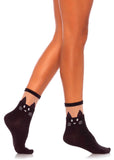Leg Avenue Black Cat Ankle Socks Opaque