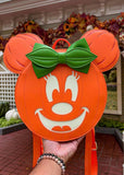 Loungefly Disney Minnie Mouse Glow In The Dark Pumpkin Backpack Orange