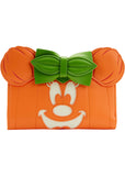 Loungefly Disney Minnie Mouse Glow In The Dark Pumpkin Wallet Orange