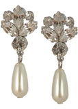 Love Vintage Crystal Pearl Drop 50's Earrings
