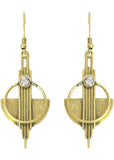 Love Vintage Art Deco Earrings Brass