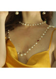 Love Vintage Cordelia Swarovski Crystals Pearl Rope Necklace