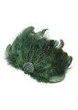 Love Vintage Feather 20's Hairclip Green