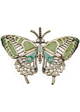 Love Vintage Butterfly Arts And Crafts 20's Brooch Green