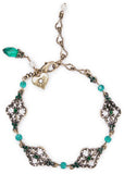Love Vintage Victorian Filigree 20's Bracelet Emerald Green