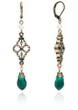Love Vintage Victorian Filgree 20's Earrings Green