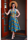 Miss Candyfloss Basillia Sun Tartan 50's Swing Dress Yellow