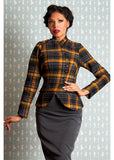 Miss Candyfloss Shani Marigold Tartan 40's Jacket Blazer Multi
