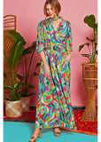 Onjenu Deborah Leaf 70's Maxi Dress Multi