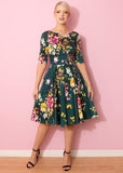 Pretty Dress Company Hepburn Seville 50's Swing Forest Green