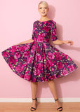 Pretty Dress Company Hepburn Sorrento 50's Swing Dress Berry