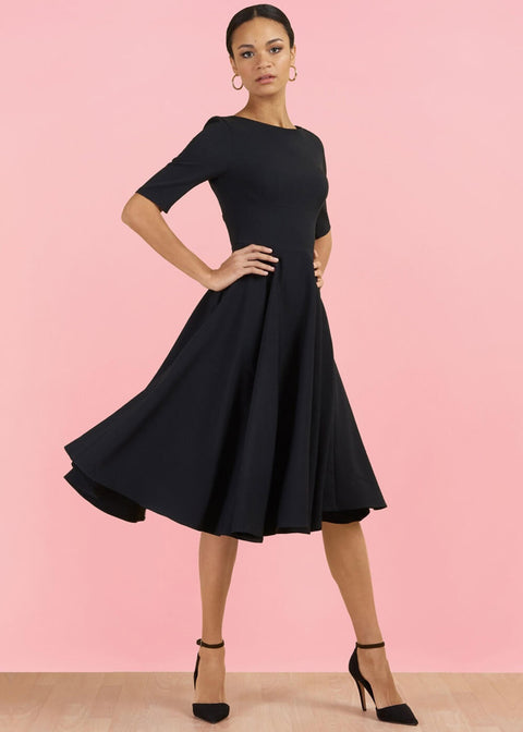 the pretty dress company Pretty Dress Company Hepburn 50's Swing Dress Black