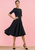 Pretty Dress Company Hepburn 50's Swing Dress Black