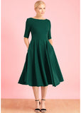 Pretty Dress Company Hepburn 50's Swing Dress Forest Green