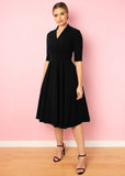 Pretty Dress Company Leyla 50's Midi Swing Dress Black