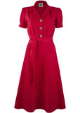Pretty Retro Landgirl 40's A-Line Dress Red