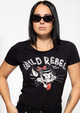 Queen Kerosin Wild Rebel Girly T-Shirt Black