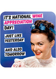 Retro Fun Coaster It's National Wine Appreciation Day