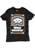 Retro Games Mens Space Invaders Glowing T-Shirt Black