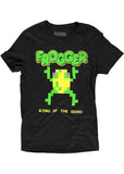 Retro Games Mens Frogger The OG Pixel T-Shirt Black