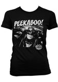 Retro Movies Batman Peekaboo Girly T-Shirt Black