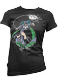 Retro Movies Catwoman In Action Girly T-Shirt Black