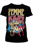 Retro Movies Wonder Woman Femme Power Girly T-Shirt Black