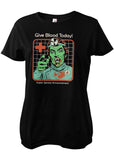Retro Movies Rhodes Give Blood Today Girly T-Shirt Black