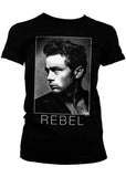 Retro Movies James Dean Rebel Girly T-Shirt Black