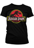 Retro Movies Jurassic Park Logo Girly T-Shirt Black