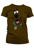 Retro Movies Scooby Doo Face Girly T-Shirt Brown