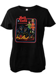 Retro Movies Rhodes Hell Cats Girly T-Shirt Black