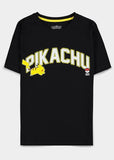 Retro Movies Pokémon Running Pika Girlie T-Shirt Black