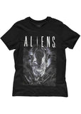 Retro Movies Mens Aliens Say Cheese T-Shirt Black