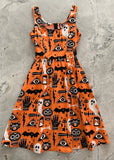 Retrolicious Eeek Fit & Flare 50's Swing Dress Orange
