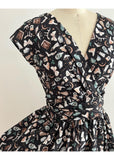 Retrolicious Greta Dark Academia 50's Swing Dress Multi