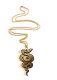 Rosita Bonita Serpent Snake Necklace Gold Black